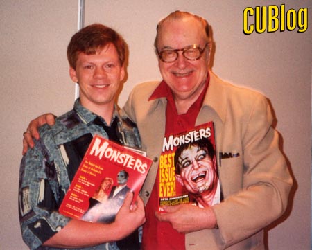 Your humble editor and Forrest J Ackerman at the Famous Monsters convention in 1993. (Photo: William Pankoke)